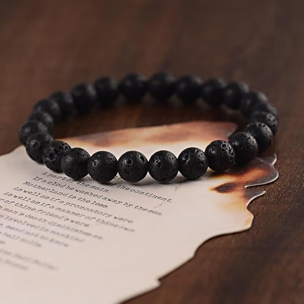 Natural Lava 8 mm,Bracelet for Wealth Protection