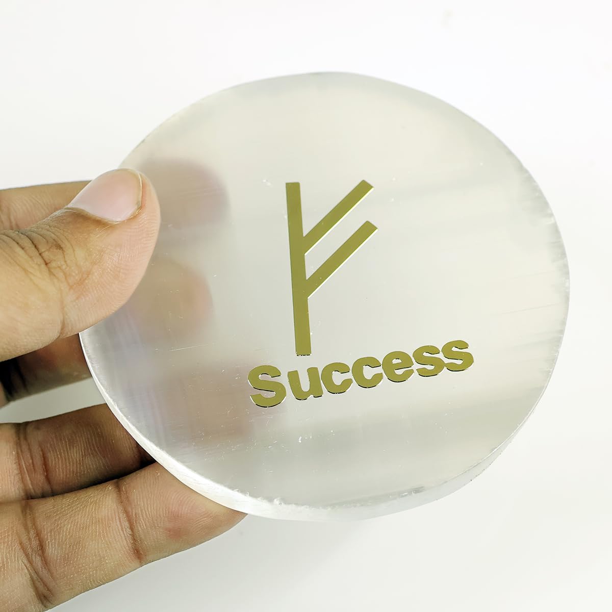 Selenite Charging Plate Sucess Symbol Crystal