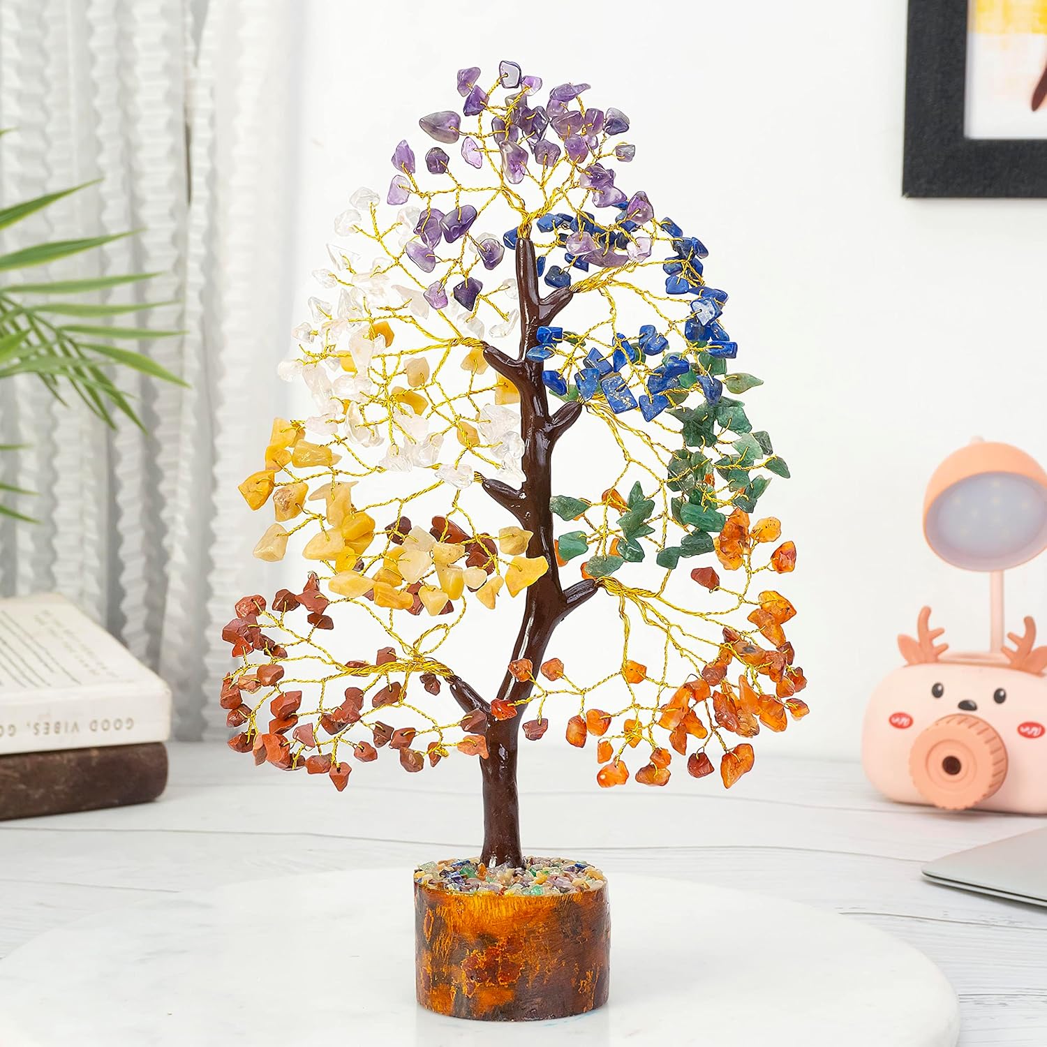 Seven Chakra Crystal Tree Good Luck Showpiece