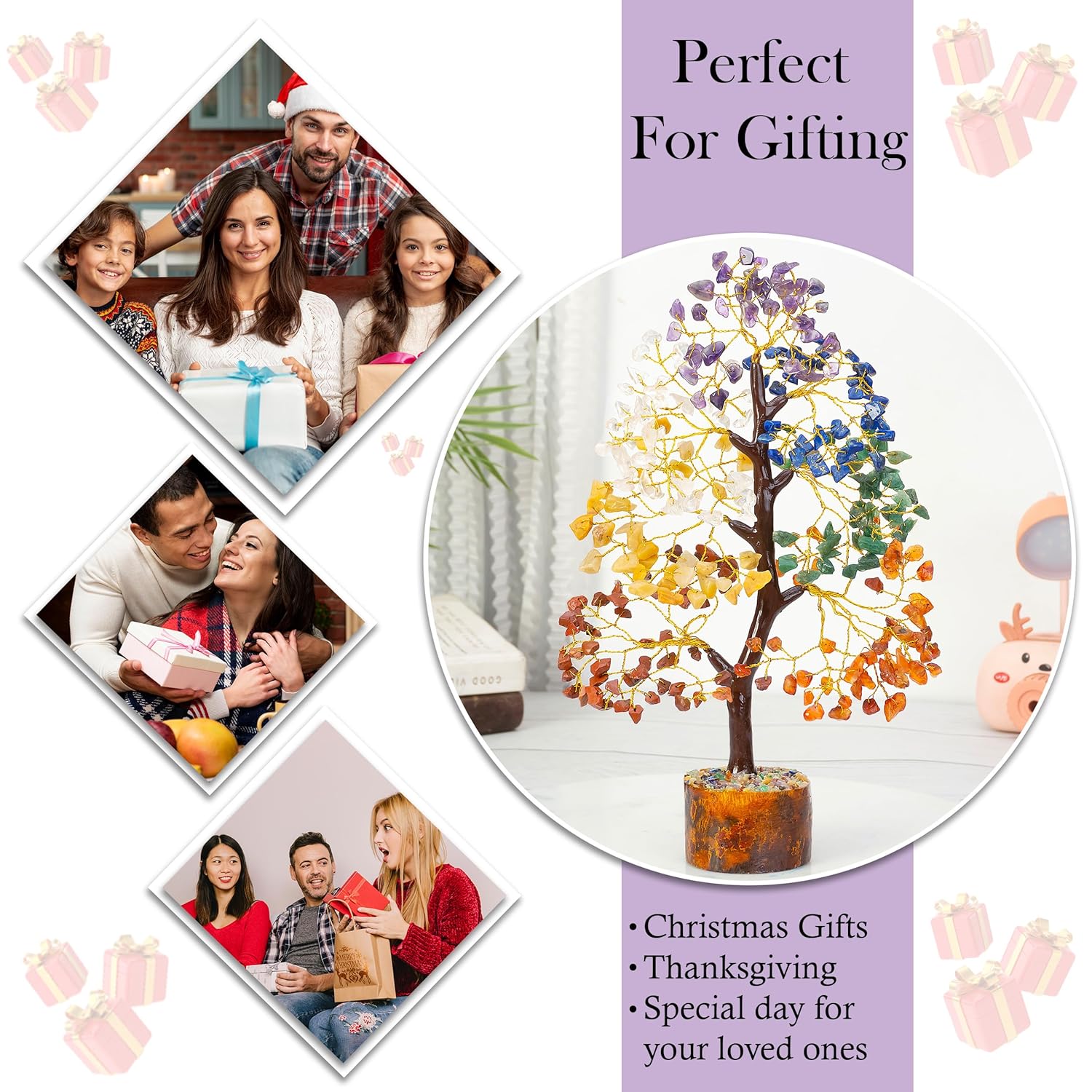 Seven Chakra Crystal Tree Good Luck Showpiece