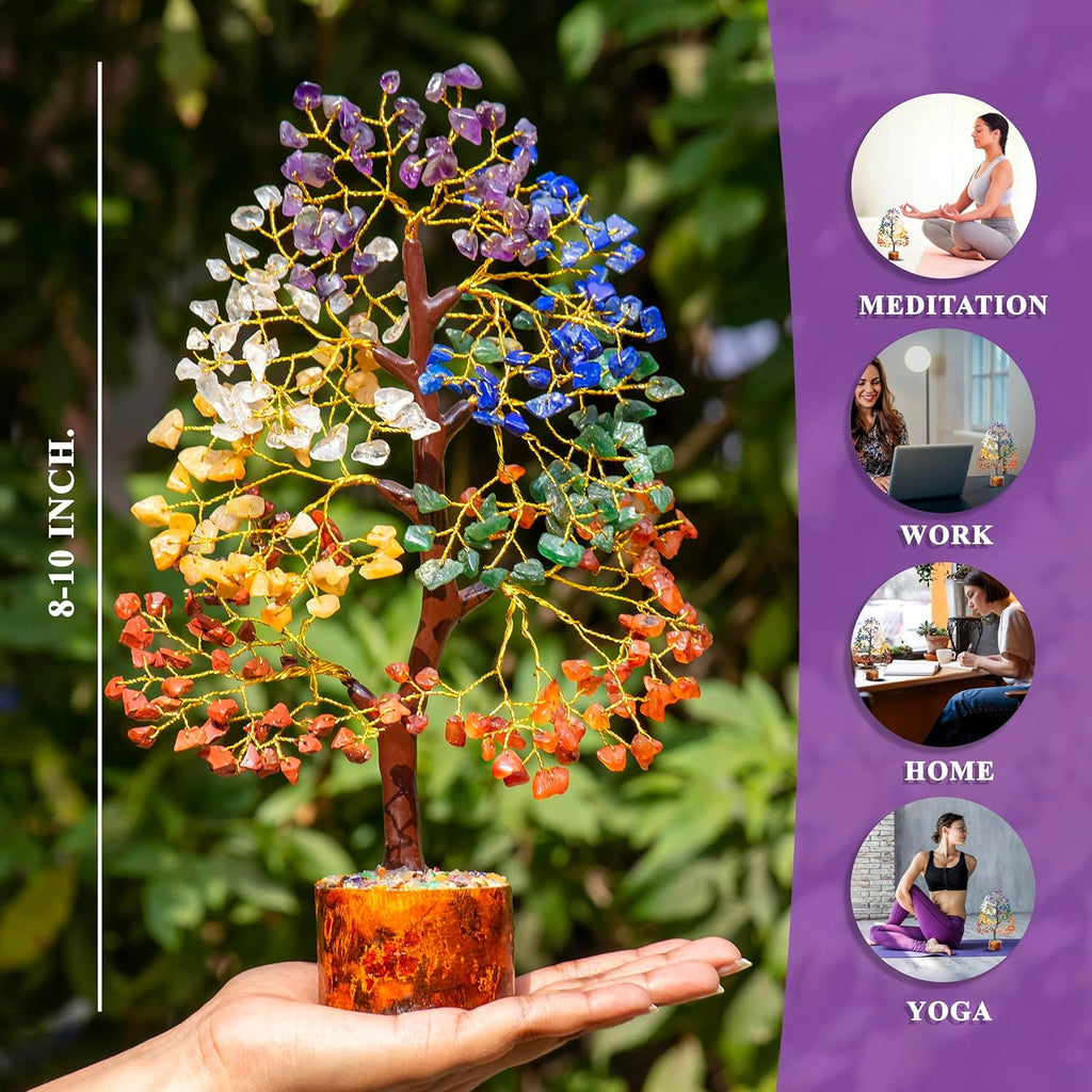 Seven Chakra Crystal Tree Good Luck Showpiece