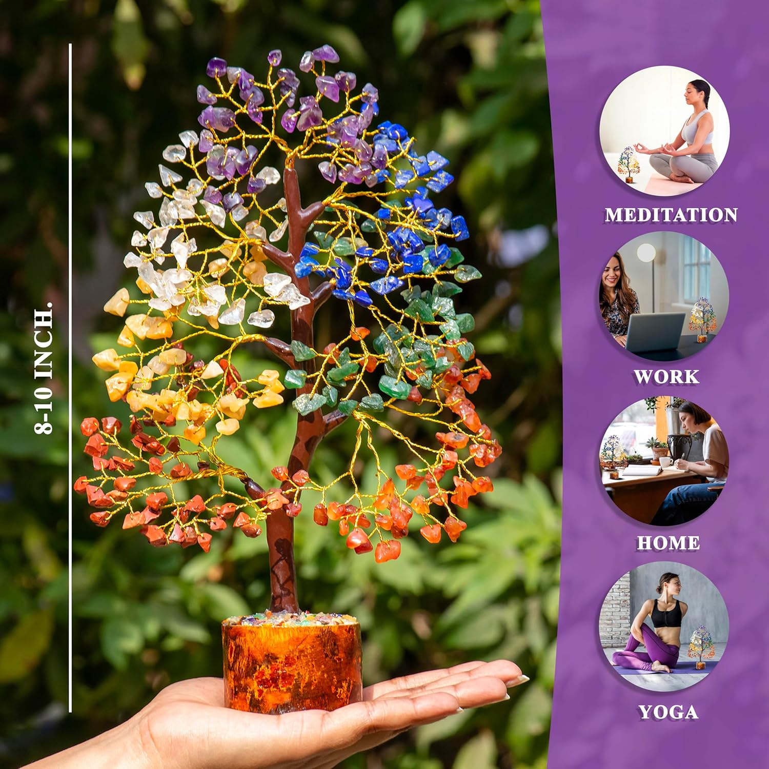 Seven Chakra Crystal Tree Good Luck Showpiece